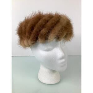 VTG Union Label Coralie Mink Fur Pill box hat SZ OSFM EUC